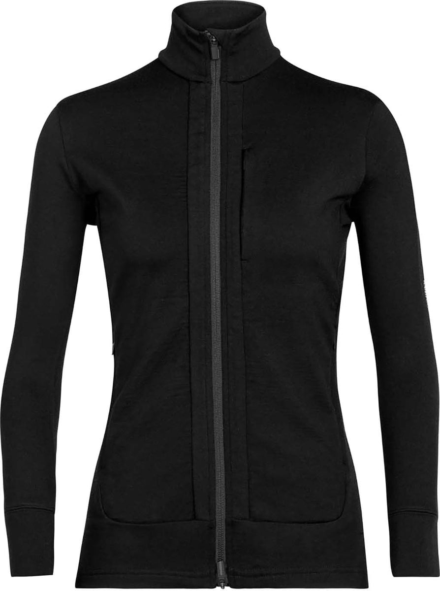 Icebreaker MERINO QUANTUM III LS ZIP-UP SWEATSHIRT BLACK - Zip-up  sweatshirt - black 
