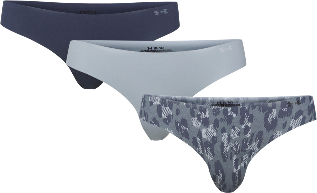 Under Armour L79426 Womens 3-Pk Dash Pink Pure Stretch Thong