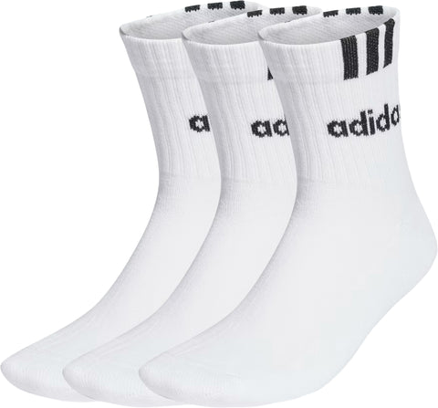 adidas 3-Stripes Linear Half-Crew 3 Pairs Cushioned Socks - Unisex