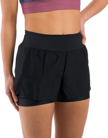 BRAVA 2-in 1 Mesh Split Run Shorts - Women's