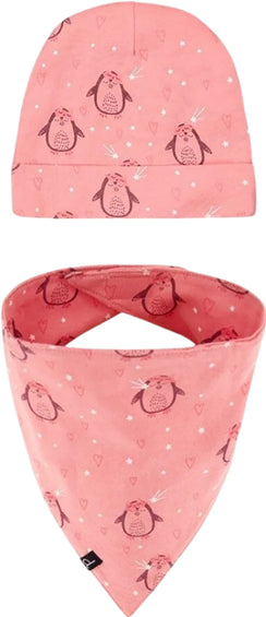 Deux par Deux Organic Cotton Printed Hat and Bib Set - Toddler Girls