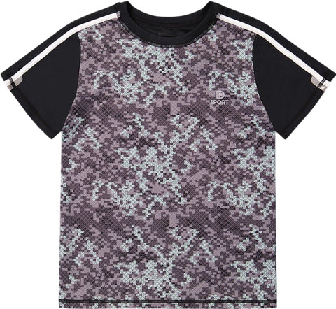 Deux par Deux Pixelated Grey Short Sleeve Athletic Top - Little Boys  