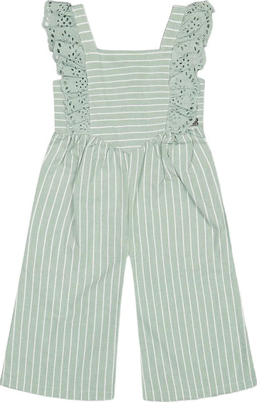 Deux par Deux Sleeveless Stripe with Embroidered frills Jumpsuit - Big Girls