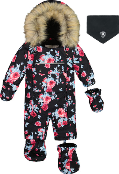 Deux par Deux Printed Roses One Piece Snowsuit - Baby Girl