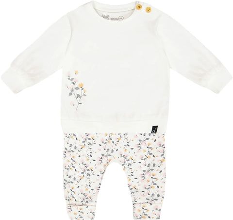 Deux par Deux Organic Cotton Top and Printed Pant Set - Baby Girl