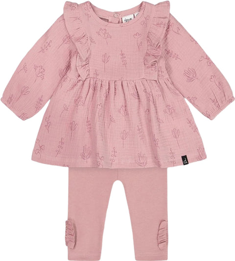 Deux par Deux Printed Muslin Tunic and Legging Set - Baby Girl