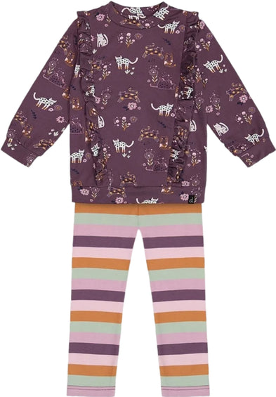 Deux par Deux Printed Tunic and Striped Legging Set - Baby Girl