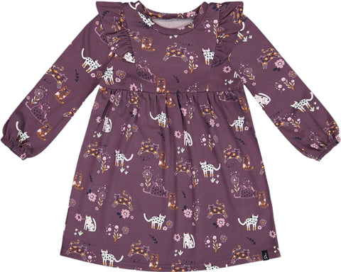 Deux par Deux Printed Dress with Frills - Little Girl