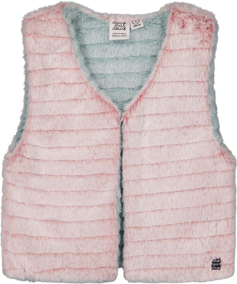 Deux par Deux Reversible Faux Fur Vest - Big Girl