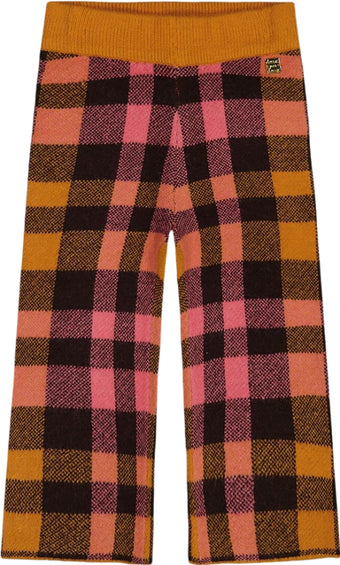 Deux par Deux Plaid Cropped Wide Leg Pant - Little Girl