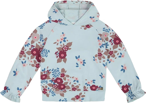 Deux par Deux Printed Big Flowers Fleece Hoodie - Little Girl