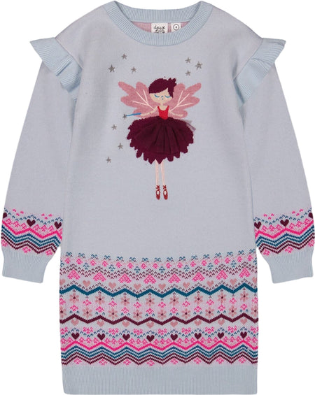 Deux par Deux Intarsia Knit Dress - Little Girl