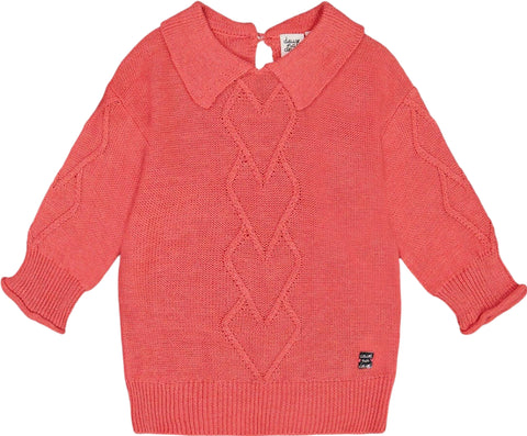 Deux par Deux 3/4 Knit Sweater with Collar - Big Girl