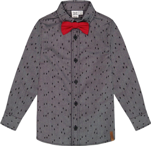 Deux par Deux Printed Shirt with Bow Tie - Little Boy