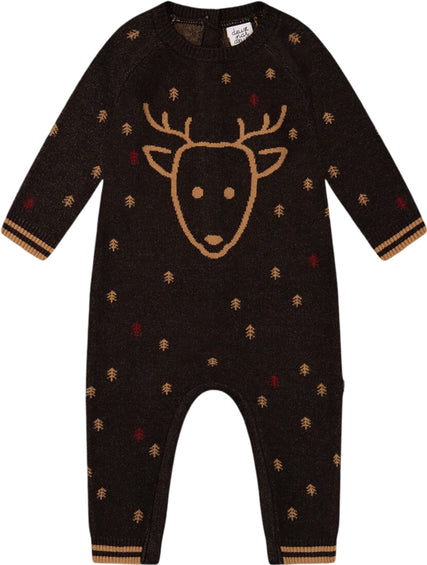 Deux par Deux Knitted Jumpsuit with Intarsia Reindeer - Baby Boy