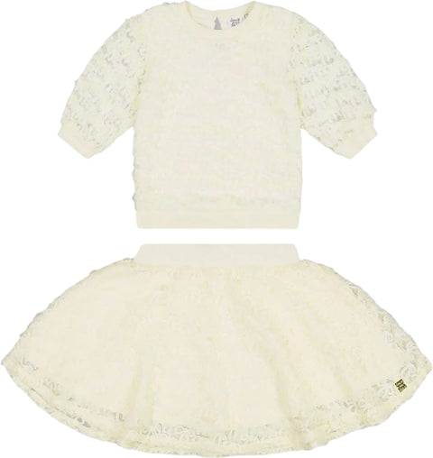 Deux par Deux Eyelet Top and Skirt Set - Big Girl