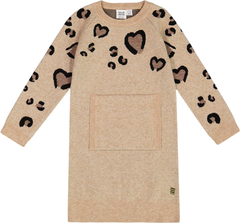 Deux par Deux Jacquard Sweater Dress with Heart - Big Girl