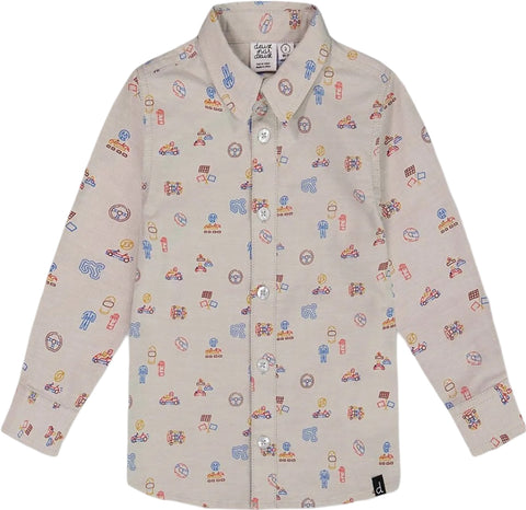 Deux par Deux Printed Cars Chambray Shirt - Little Boy