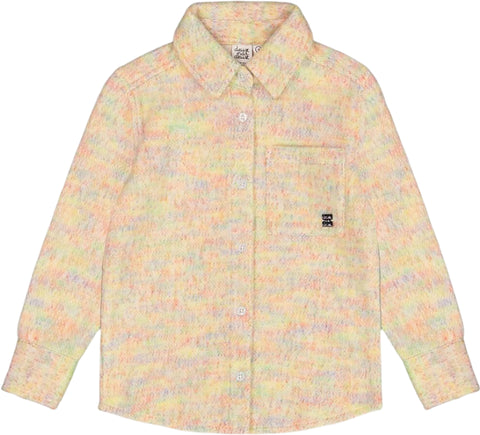 Deux par Deux Button Down Felt Overshirt - Little Kids