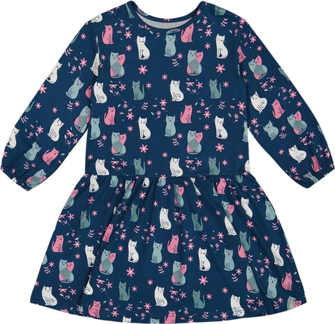 Deux par Deux Printed Long Sleeve Dress - Big Girl