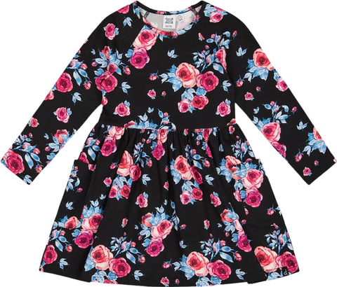 Deux par Deux Printed Dress with Pockets - Big Girl