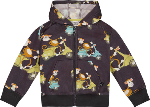 Deux par Deux Printed French Terry Hooded Full Zip Cardigan Sweatshirt - Baby Boy