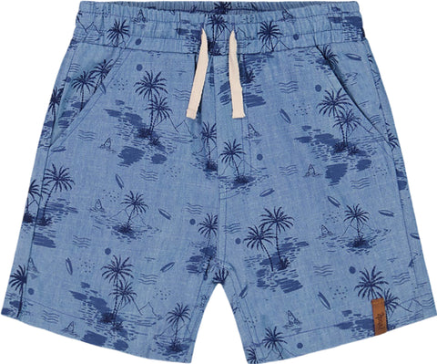 Deux par Deux Printed Chambray Shorts - Big Boy