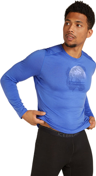 icebreaker Merino 200 Oasis Long Sleeve Crewe Thermal Top Ruapehu Round - Men's