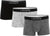 Lacoste 3-Pack Cotton Jersey Trunks - Men's - Black - Bitumen Heather - Silver