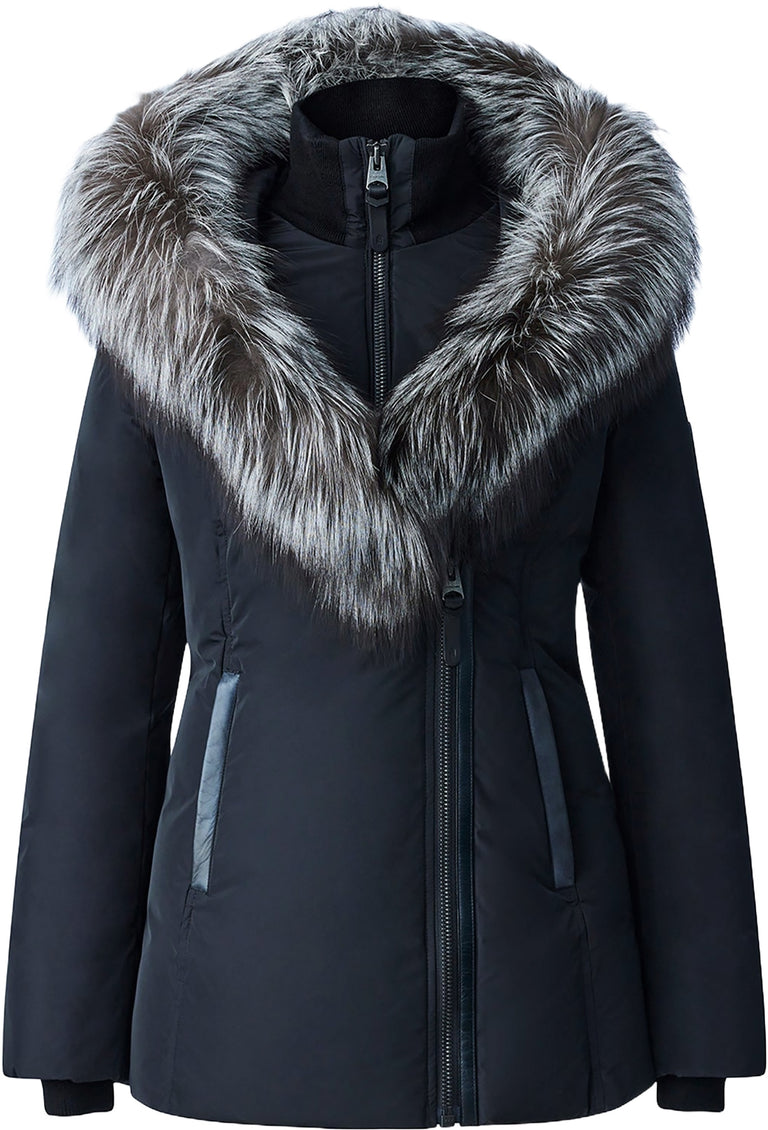 Mackage Adali Down Coat With Silver Fox Fur Signature Mackage Collar ...