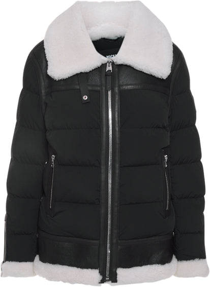 Mackage Vanna Mixed-Media Shearling Down Jacket - Women's