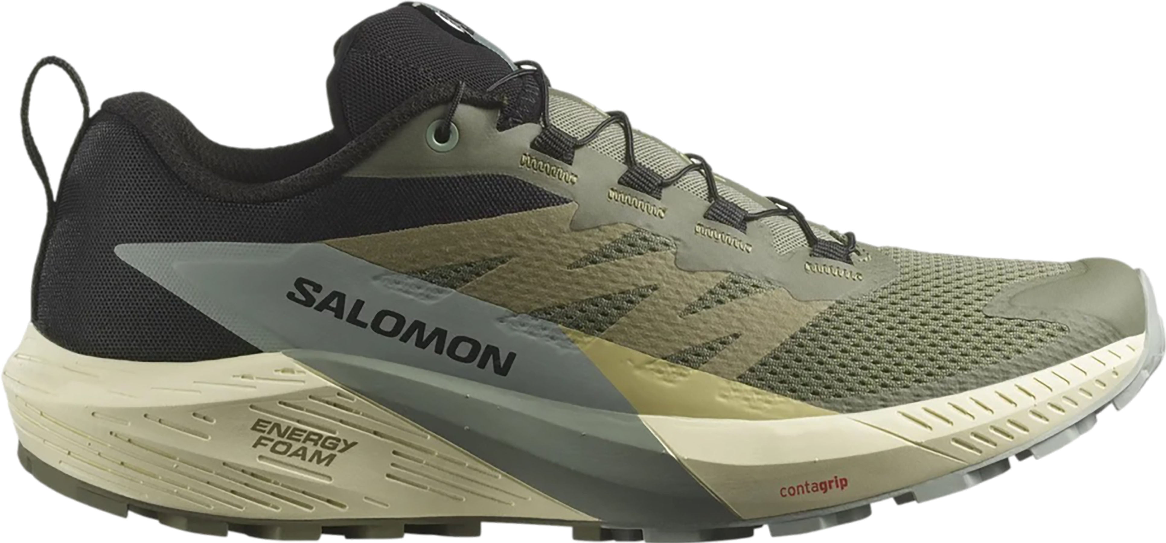 Salomon Sense Ride 5 Trail Running Shoes Men s 12 Deep Lichen Green Black Green Milieu