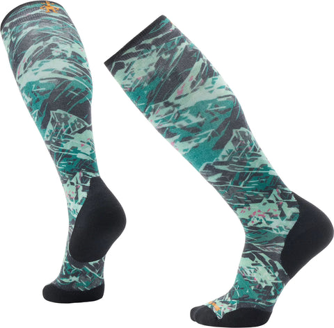 Smartwool Ski Targeted Cushion Green Slopes Print OTC Socks - Unisex