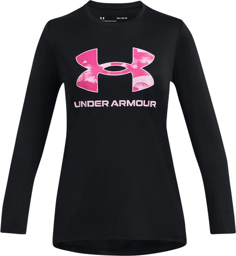 Under Armour Tech Big Logo Print Fill Long Sleeve T-Shirt - Girls