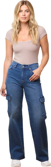 Yoga Jeans Lily Oxford Blue Wide Leg Jeans - Women's