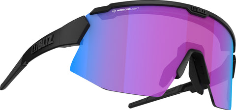 Bliz Breeze Small Nano Optics Nordic Light Sunglasses - Matt Black - Begonia Violet with Blue Multi Lens