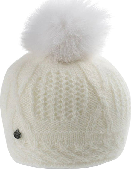 Canadian Hat Vale-P Angora Beanie With Upcycled Fur Pom - Women's