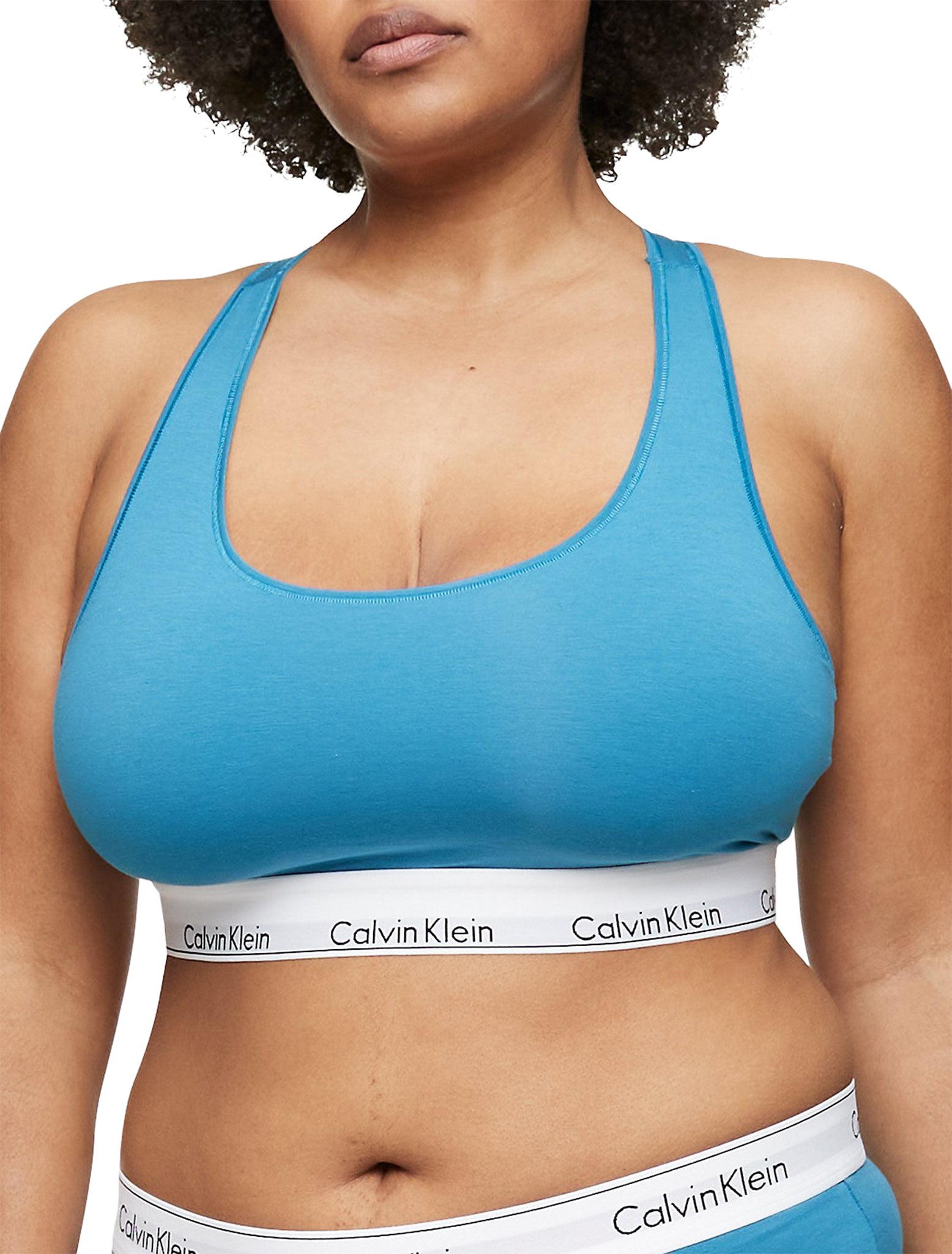 Plus Size Calvin Klein Modern Cotton Lightly Lined Triangle Bralette QF7062