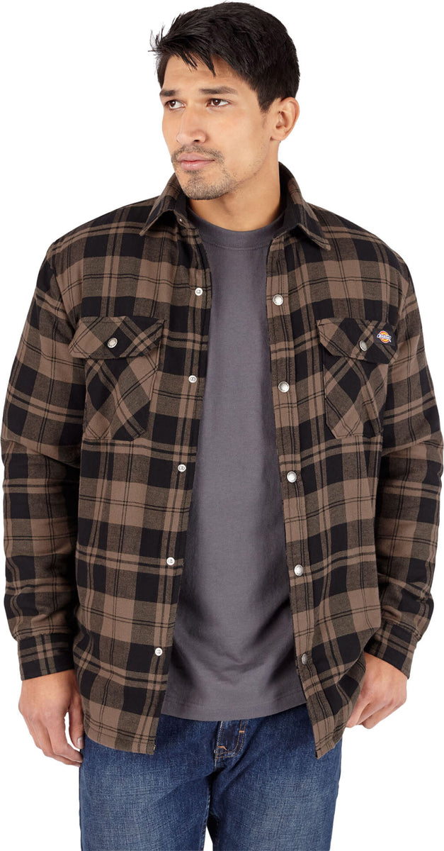 Dickies Sherpa Lined Flannel Shirt Jacket with Hydroshield - Men's ...