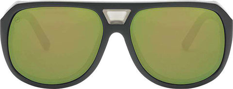 Electric Stacker Sunglasses - Matte Black - Bronze Green Polarized Oro Lens - Men's