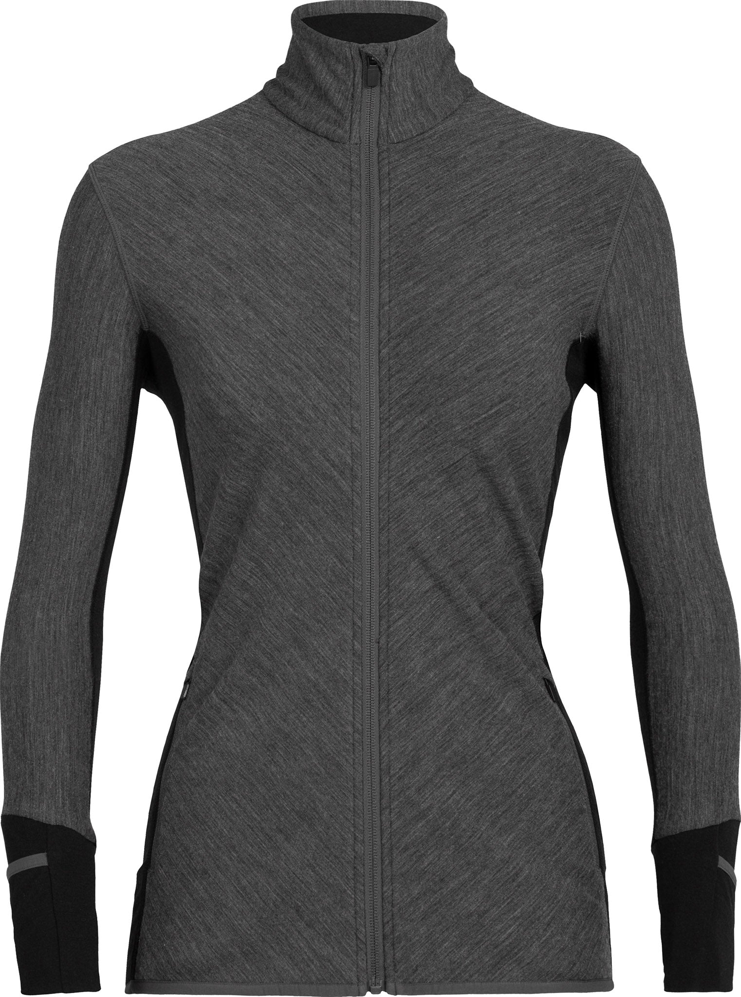Icebreaker EXP women's gray 100% Merino Wool Full Zip Jacket Size