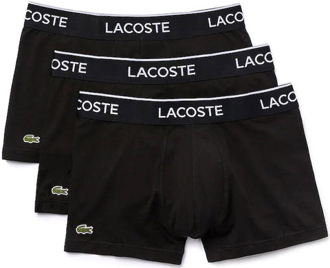 Lacoste Pack Of 3 Casual Black Trunks - Men's