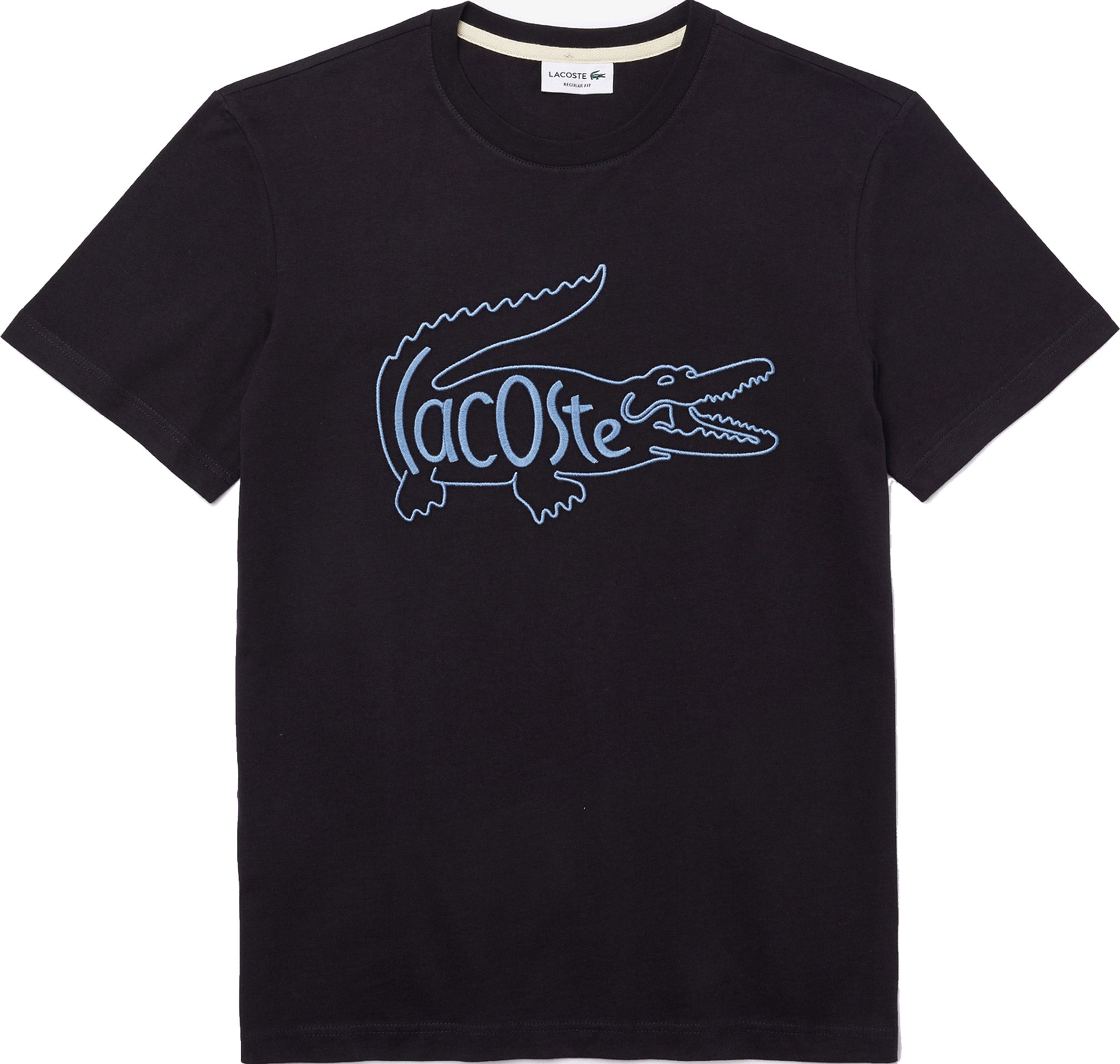 Lacoste Crew Neck Crocodile Embroidery Cotton T-Shirt - Men's