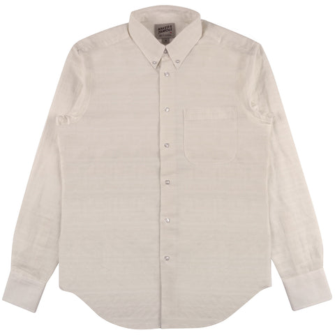 Naked & Famous Men's  Regular Shirt - Dobby Chambray Horizontal Beehive