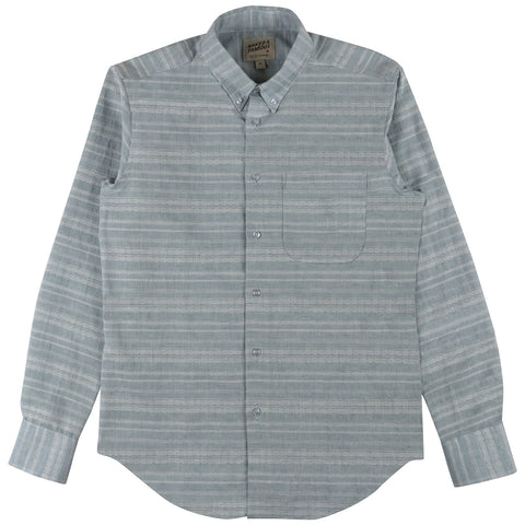 Naked & Famous Men's  Regular Shirt - Dobby Chambray Horizontal Beehive