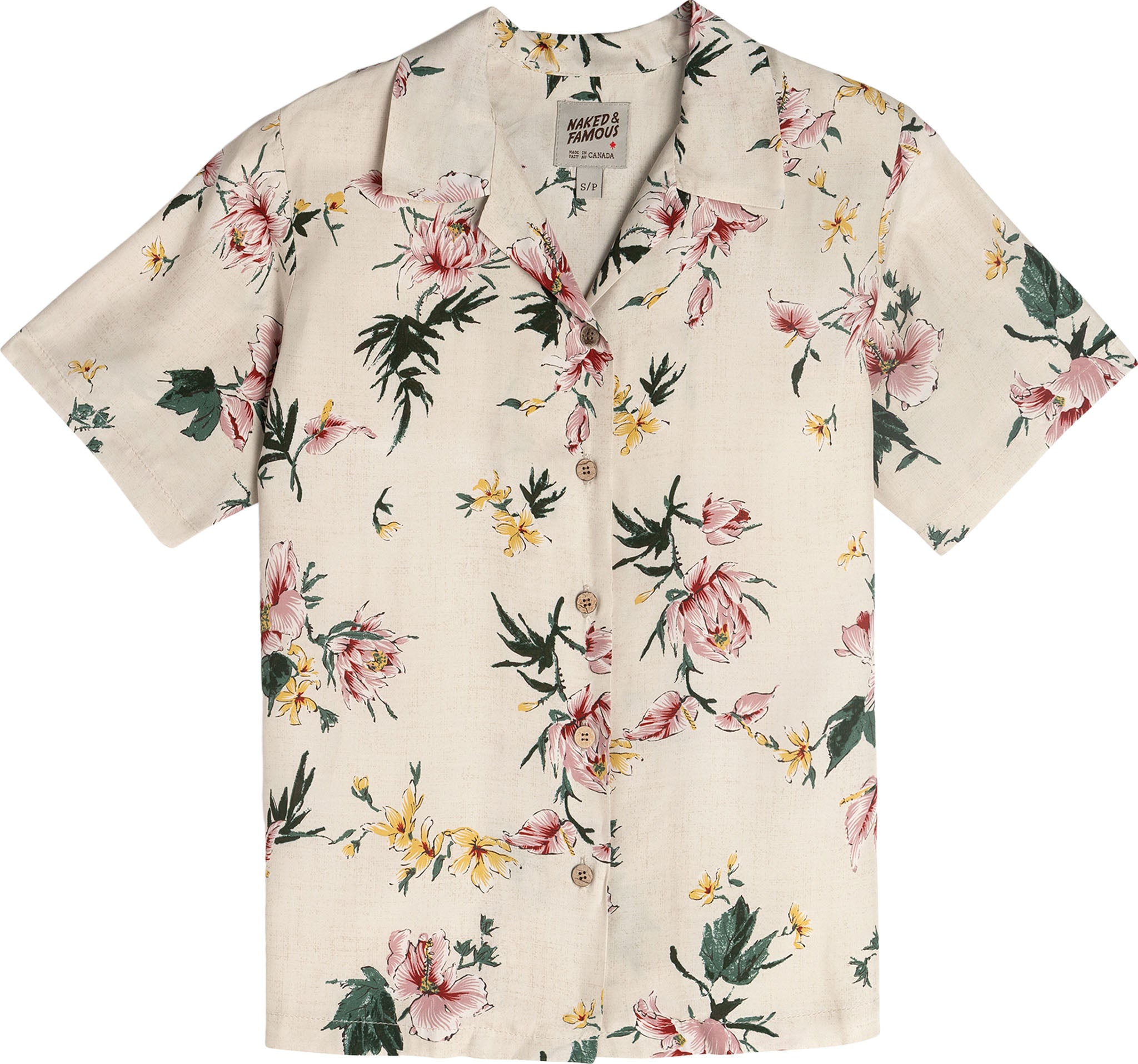 Clearance Mystery Chart Coconut Button Camp Shirt