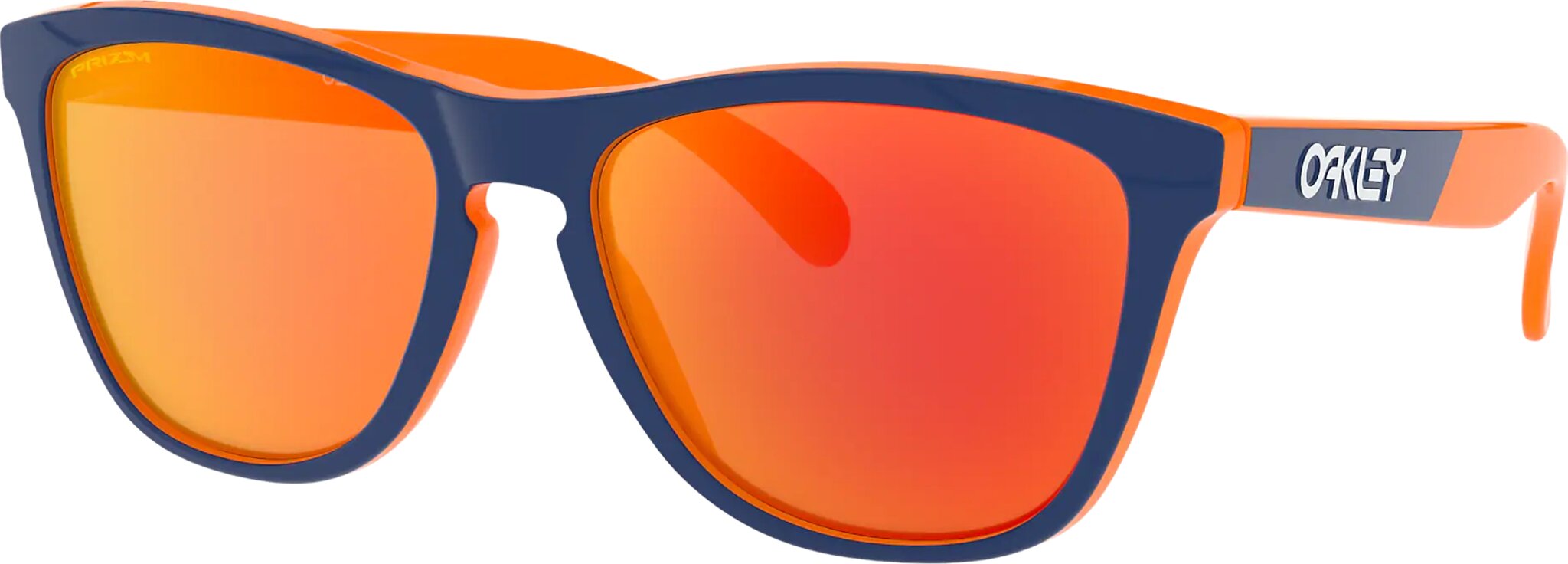 Oakley Frogskins 50 50 Collection Sunglasses Orange Navy Prizm Ruby Iridium Lens