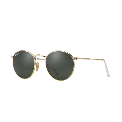 Ray-Ban Round Metal - Gold Frame - Polarized Green Classic G-15 Lens