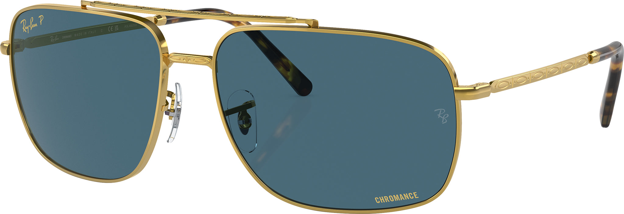 Ray-Ban RB3796 59 Dark Green & Gold Polarized Sunglasses