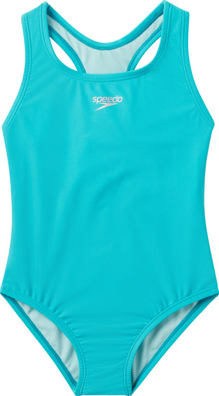 Speedo Solid Racerback One-Piece Swimsuit - Girls